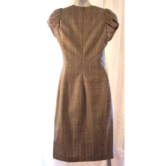 Darling! NWT TIGER of Sweden Wool Blend Gray Pink Plaid Sheath Work Dress 36 XS - Picture 2 of 6